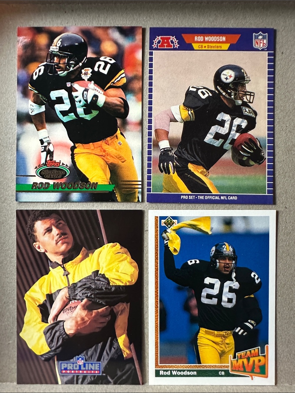 Rod Woodson with Jack Ham/Terry Bradshaw Steelers legends lot of 18 - Picture 4 of 13